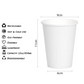 White Single Wall White Paper Cup | 12 Oz | For Coffee, Tea & Hot Drinks | 1000 PCS/CASE