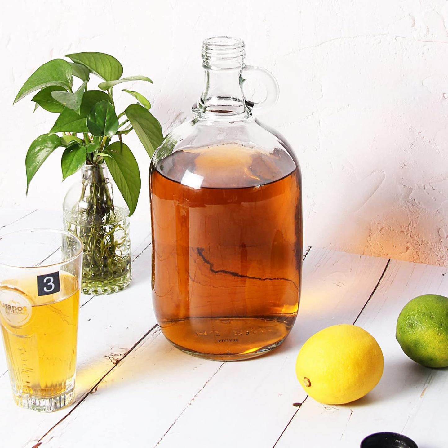 Reusable Glass Jug with Lid | 1/2 Gallon | For Juices, Kombucha, Ciders, Beers | Bulk Canada