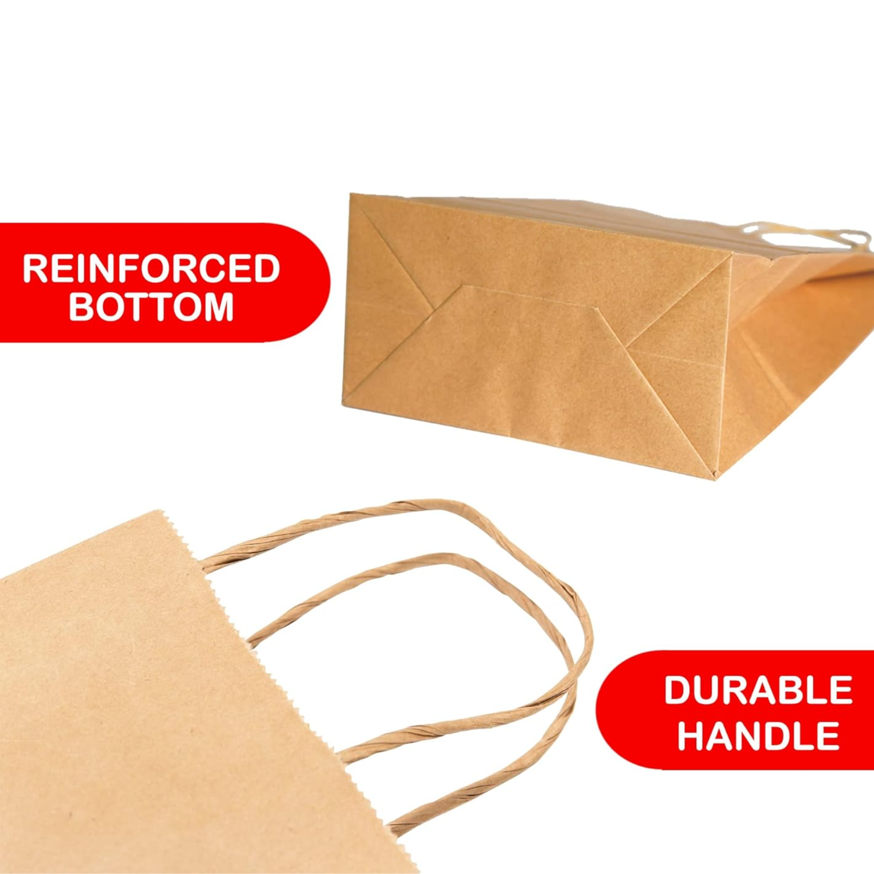 8 x 4.5 x 10.75" Paper Bags Twist Handles