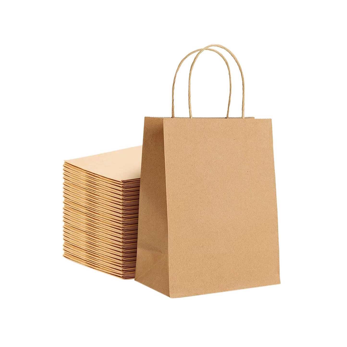 8 x 4.5 x 10.75" Paper Shopping Bags With Twist Handles