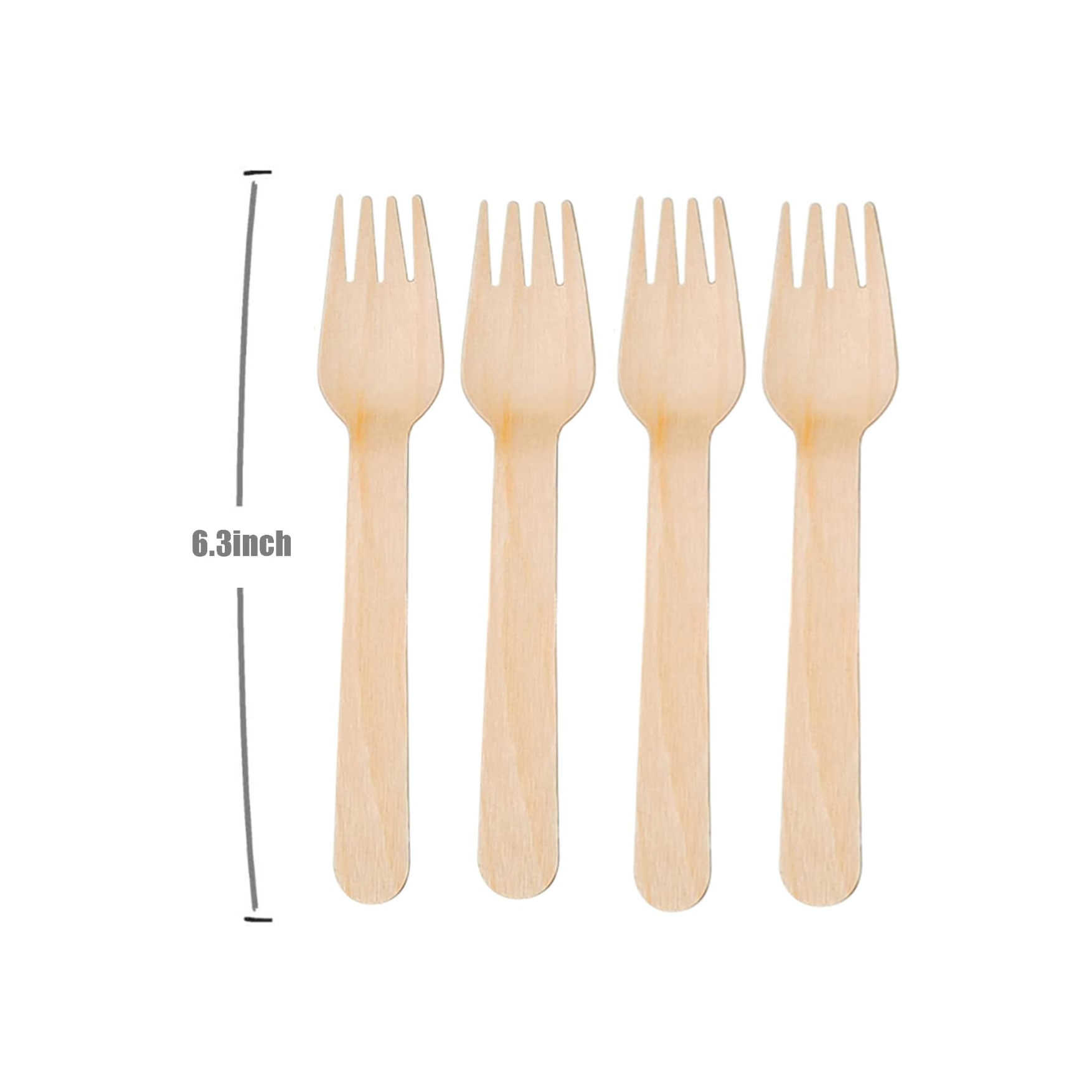 Biodegradable Wooden Forks 6.3 inch