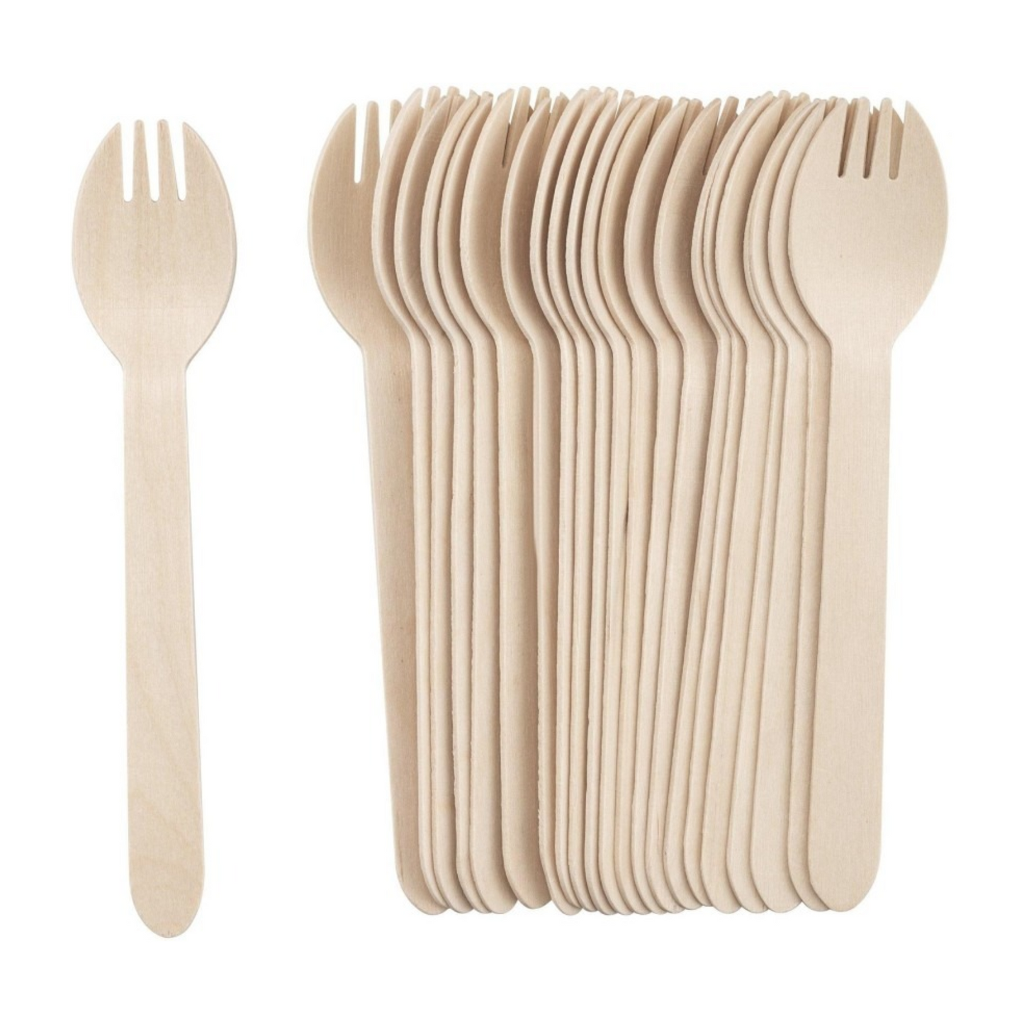 Disposable Wooden Sporks 160 mm | 2-in-1 Cutlery (Spoon & Fork) | 1000 Pcs/Case