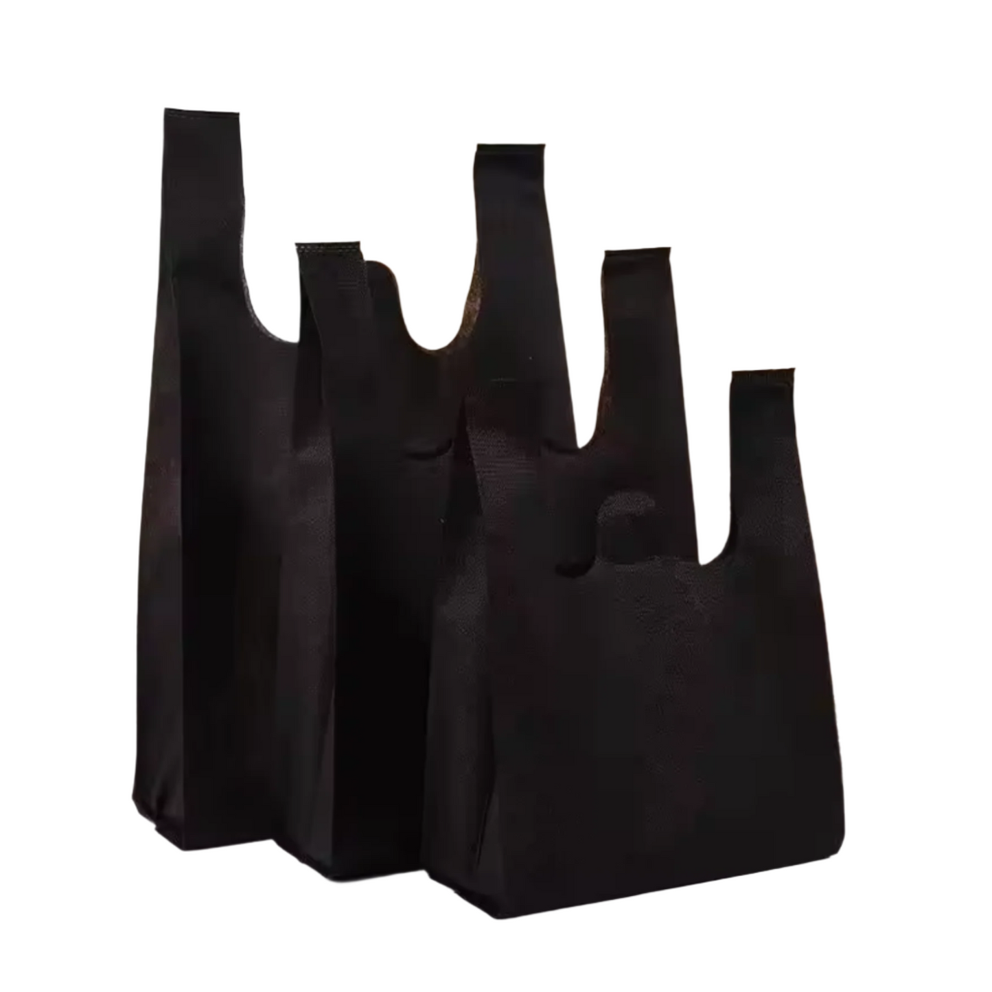 Black Non Woven Reusable Bags | Size L | 13.5" x 6.5" x 23.5" | CASE OF 300 PCS