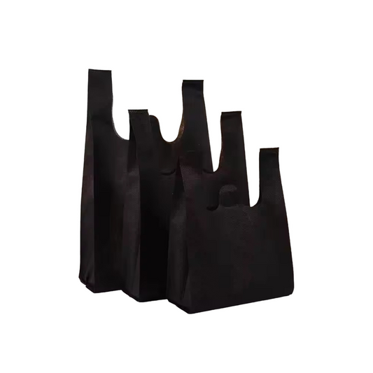 Black Non Woven Reusable Bags For Supermarkets, Retail, Grocery Stores | 250 or 500 Pcs/Case