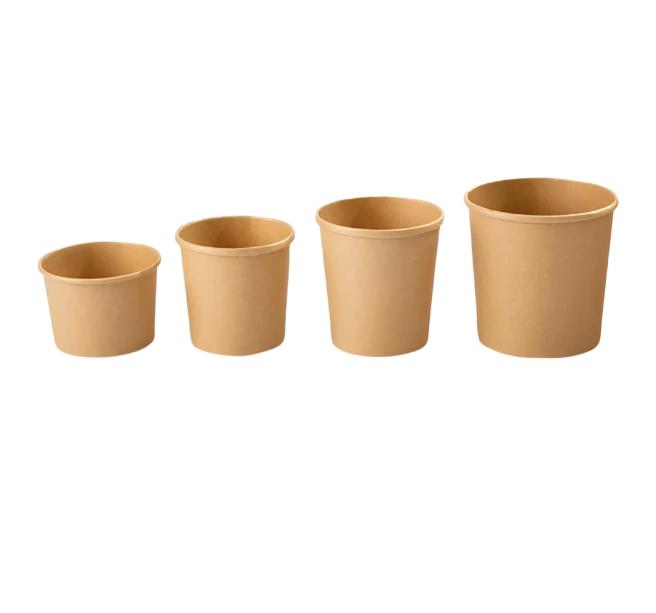 Kraft Paper Soup Containers | Size 8Oz / 12Oz / 16Oz / 32Oz | Case of 500