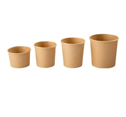 Kraft Paper Soup Containers | Size 8Oz / 12Oz / 16Oz / 32Oz | Case of 500