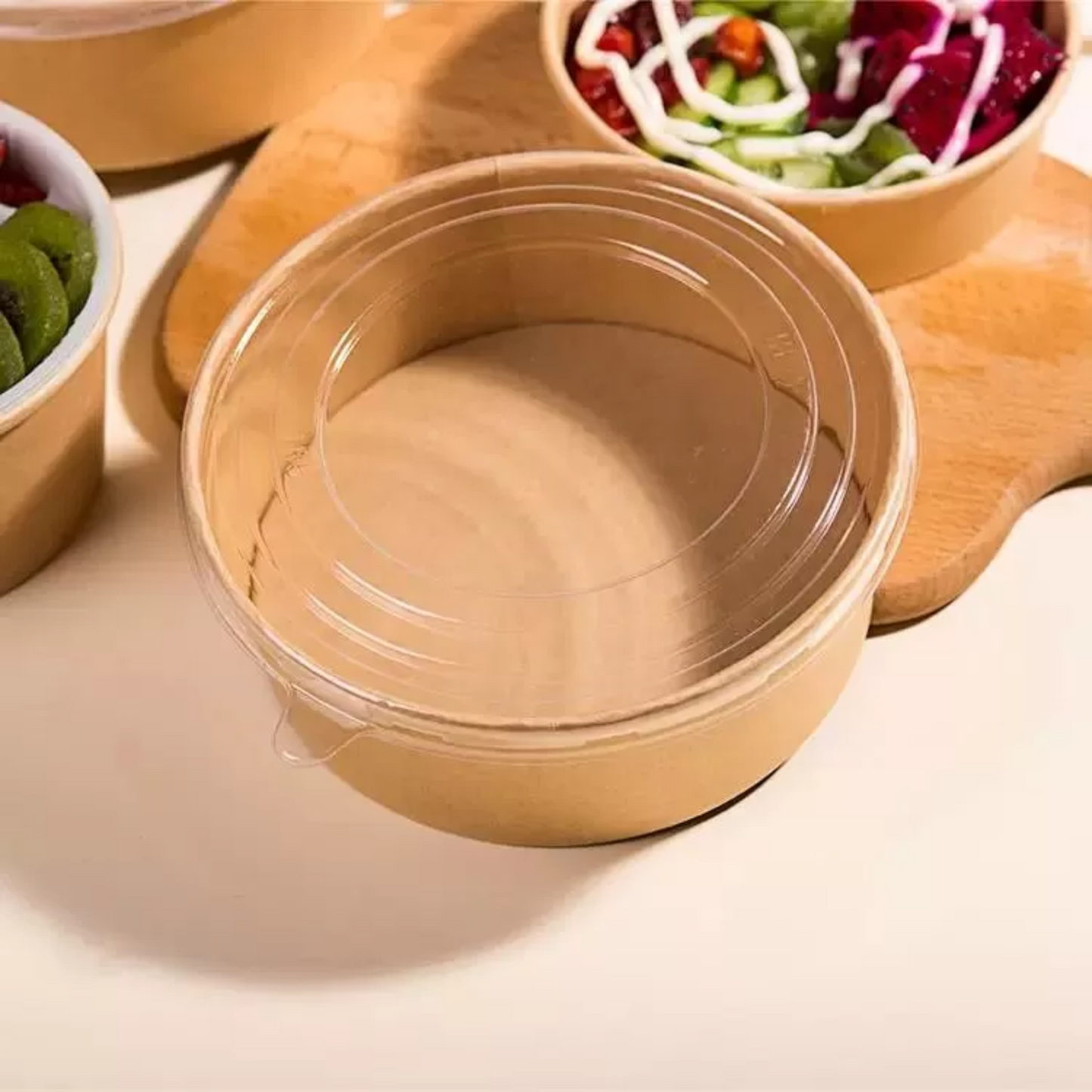 8OZ (240ml) Paper Bowls with Lids | Disposable Dessert Cups | 500 SETS (BOWL + LIDS)