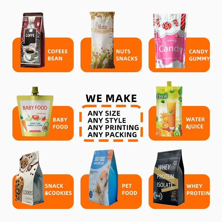 Custom Printed Snack Bags in Canada | LOW MOQ 5000