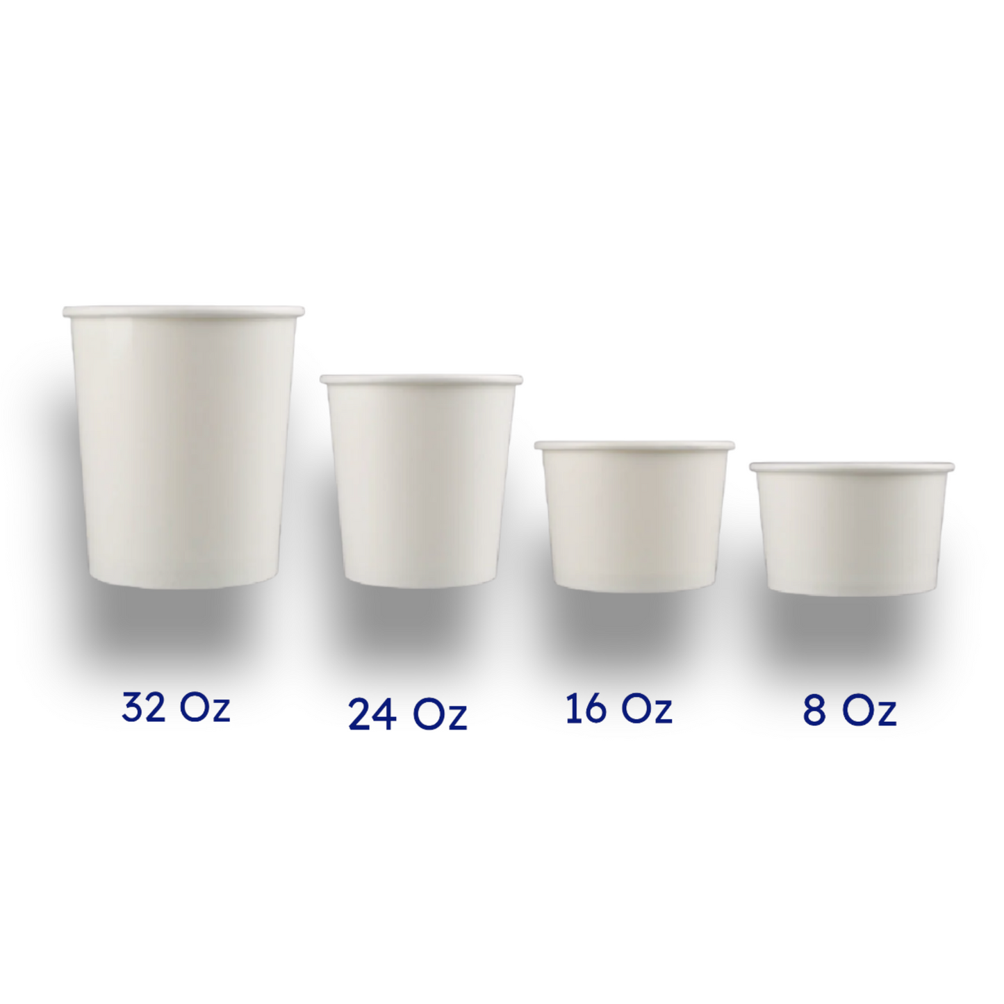 White Paper Soup Containers | Size 8Oz / 12Oz / 16Oz / 32Oz | CASE OF 500